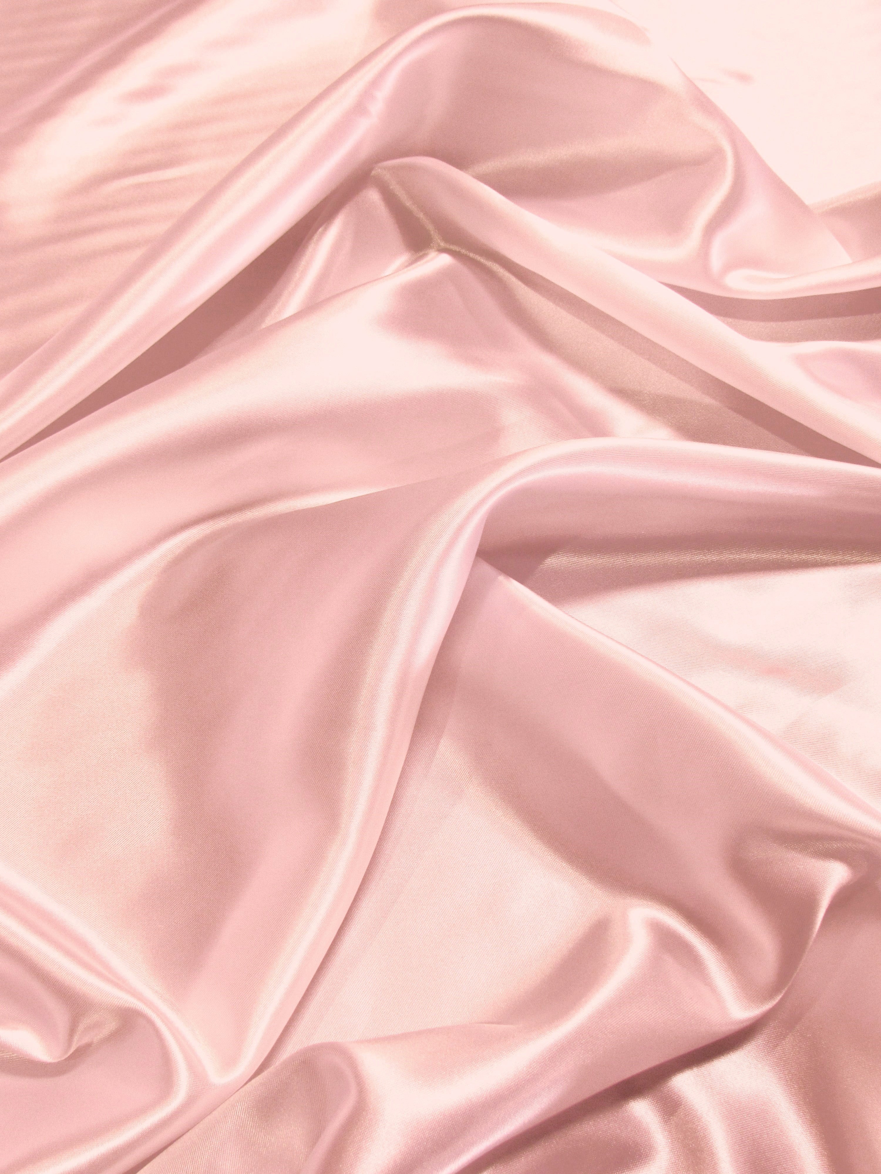 Solid Medium Weight Shiny Satin Fabric / Blush / Sold By The Yard