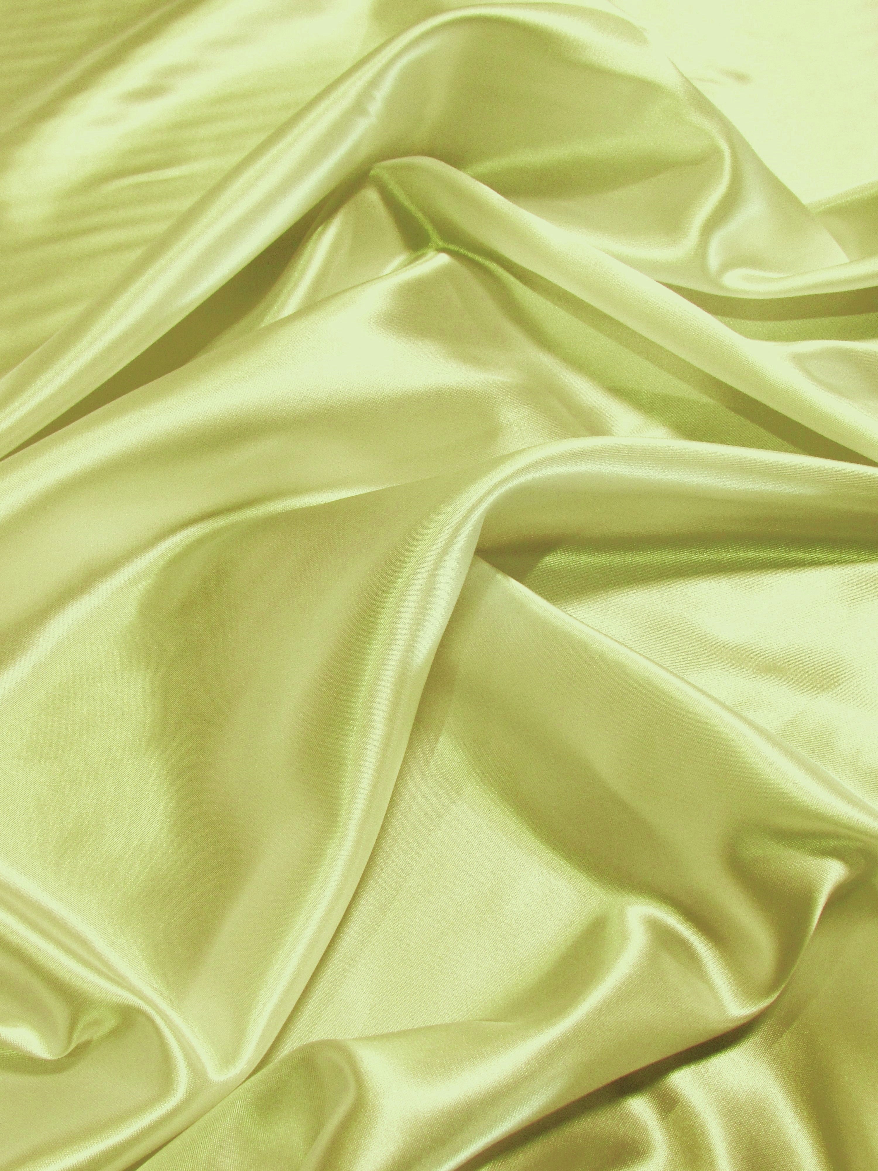 Solid Medium Weight Shiny Satin Fabric / Banana / Sold By The Yard