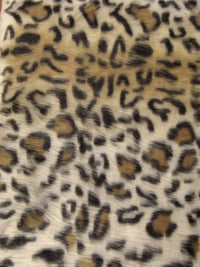 Leopard Cheetah Animal Long Pile Faux Fur Fabric / Sold By The Yard