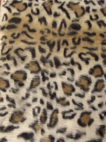Buy light-brown Snow Leopard Brown Leopard Cheetah Animal Long Pile Faux Fur Fabric / Sold By The Yard