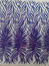 Phoenix Feather Sequin Stretch Mesh Fabric / Sold by the Yard