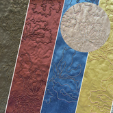 Luminous Crinkled Floral Upholstery Fabric / Sold By The Yard