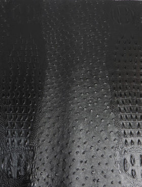 Mutant Ostrich Gator Embossed Vinyl Fabric / Death Black / By The Roll - 30 Yards - 0