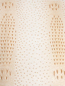 Mutant Ostrich Gator Embossed Vinyl Fabric / Smore Cream / By The Roll - 30 Yards-2