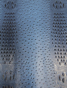 Mutant Ostrich Gator Embossed Vinyl Fabric / Raging Blue / By The Roll - 30 Yards - 0