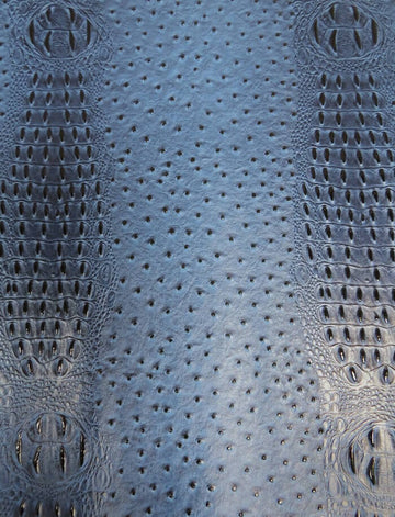 Mutant Ostrich Gator Embossed Vinyl Fabric / Raging Blue / By The Roll - 30 Yards - 0