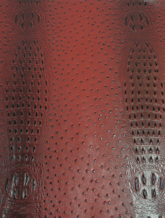 Mutant Ostrich Gator Embossed Vinyl Fabric / Deadpool Red / By The Roll - 30 Yards