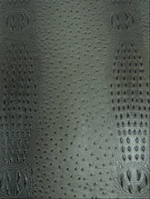 Mutant Ostrich Gator Embossed Vinyl Fabric / Wild Charcoal / By The Roll - 30 Yards