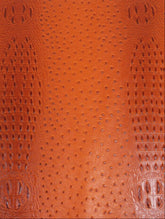 Mutant Ostrich Gator Embossed Vinyl Fabric / Poison Orange / By The Roll - 30 Yards