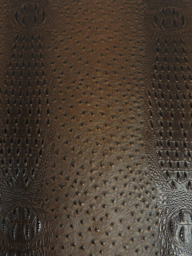 Mutant Ostrich Gator Embossed Vinyl Fabric / Grizzly Brown / By The Roll - 30 Yards - 0