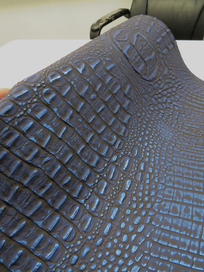 Navy/Blue Metallic Caiman Gator Vinyl / 30 Yard Rolls