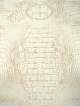 White/Gold Metallic Caiman Gator Vinyl / 30 Yard Roll