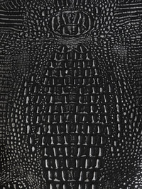 Black/Silver Metallic Caiman Gator Vinyl / Sold by the Yard