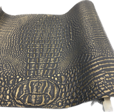 Black/Gold Metallic Caiman Gator Vinyl