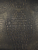 Black/Gold Metallic Caiman Gator Vinyl / 30 Yard Roll-1