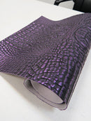 Disco Purple Metallic Caiman Gator Vinyl / 30 Yard Roll-4