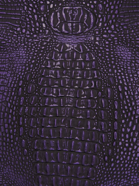 Disco Purple Metallic Caiman Gator Vinyl / 30 Yard Roll