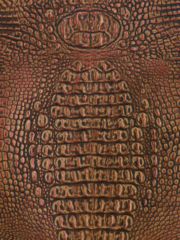 Rose Bronze Metallic Caiman Gator Vinyl / Sold by the Yard