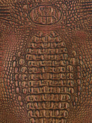 Rose Bronze Metallic Caiman Gator Vinyl / 30 Yard Roll-1