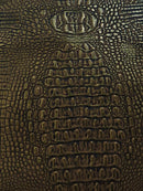 Vintage Gold Metallic Caiman Gator Vinyl / 30 Yard Roll-1