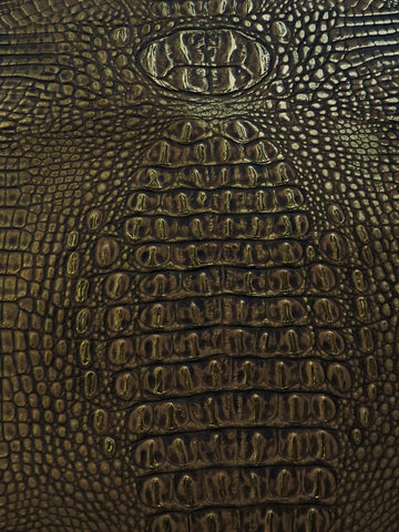 Vintage Gold Metallic Caiman Gator Vinyl / 30 Yard Roll