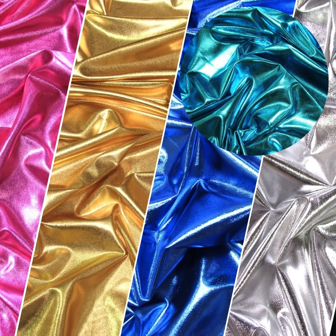Metallic Foil Spandex Fabric / Brown / Stretch Lycra Sold By The Yard