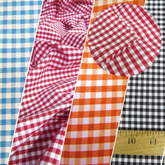 Mini Checkered Gingham Poly Cotton Printed Fabric / Sold By The Yard