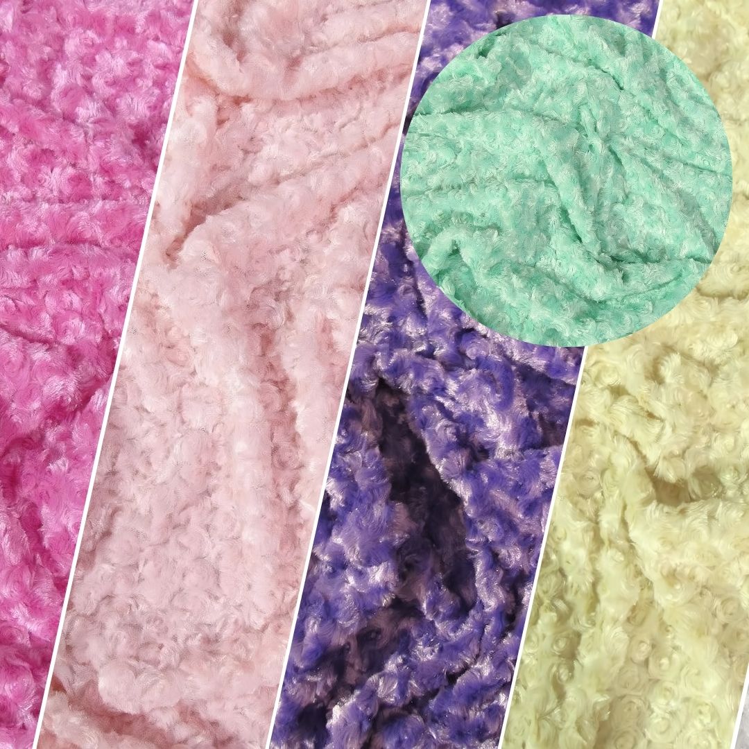 Mint Minky Rose/Rosette Floral Baby Soft Fabric / Sold By The Yard