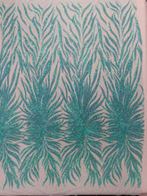 Phoenix Feather Sequin Stretch Mesh Fabric / Sold by the Yard