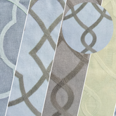 Modern Trellis Poly Linen Blend Upholstery Fabric / Sold By The Yard