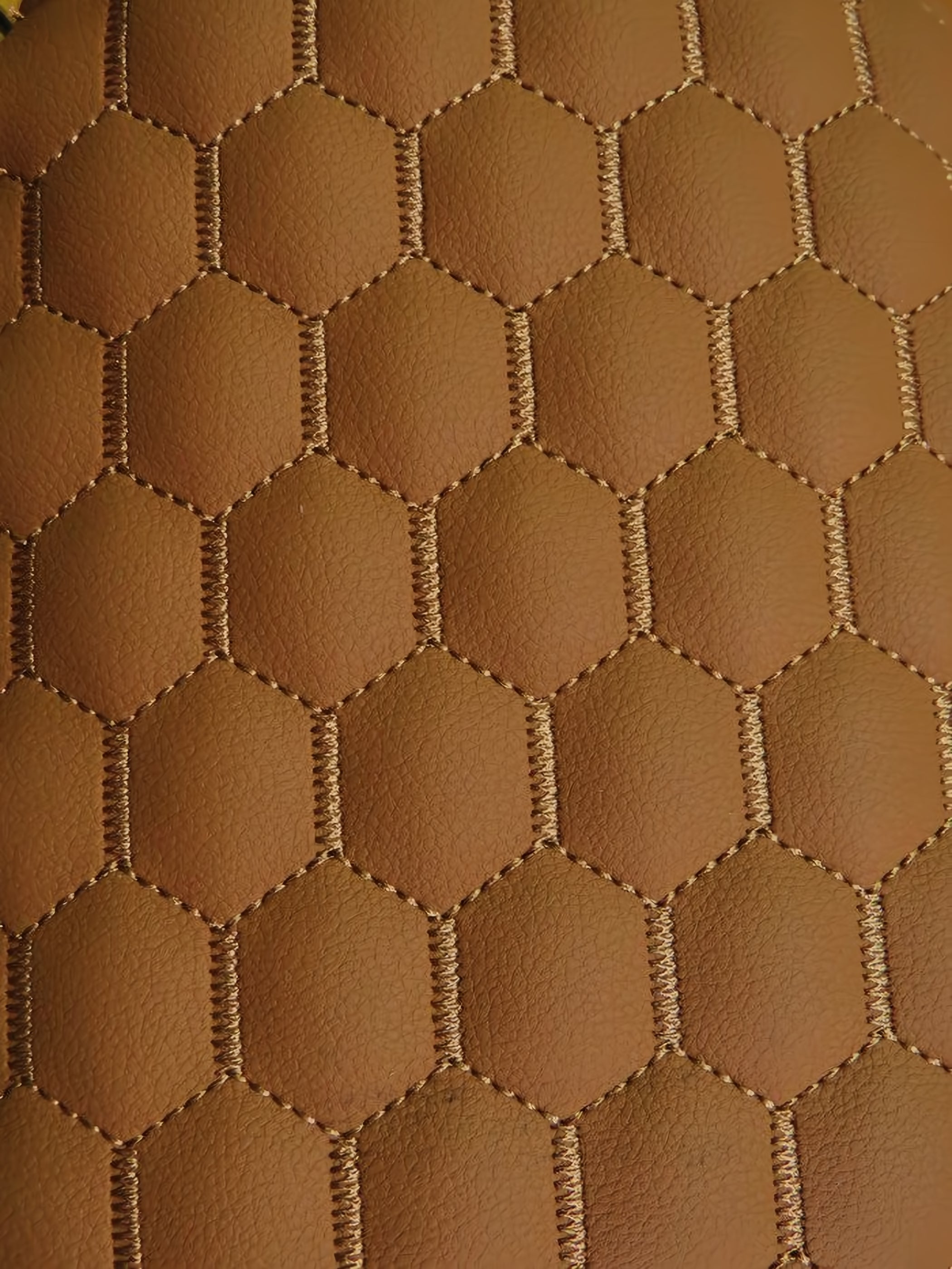 Hex Honeycomb Quilt Automotive Vinyl Foam Fabric / Cork with Cork Thread