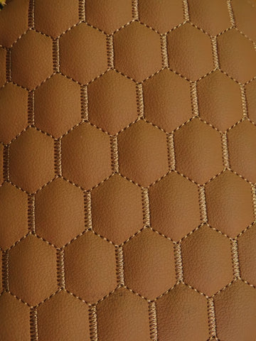 Hex Honeycomb Quilt Automotive Vinyl Foam Fabric / Cork with Cork Thread