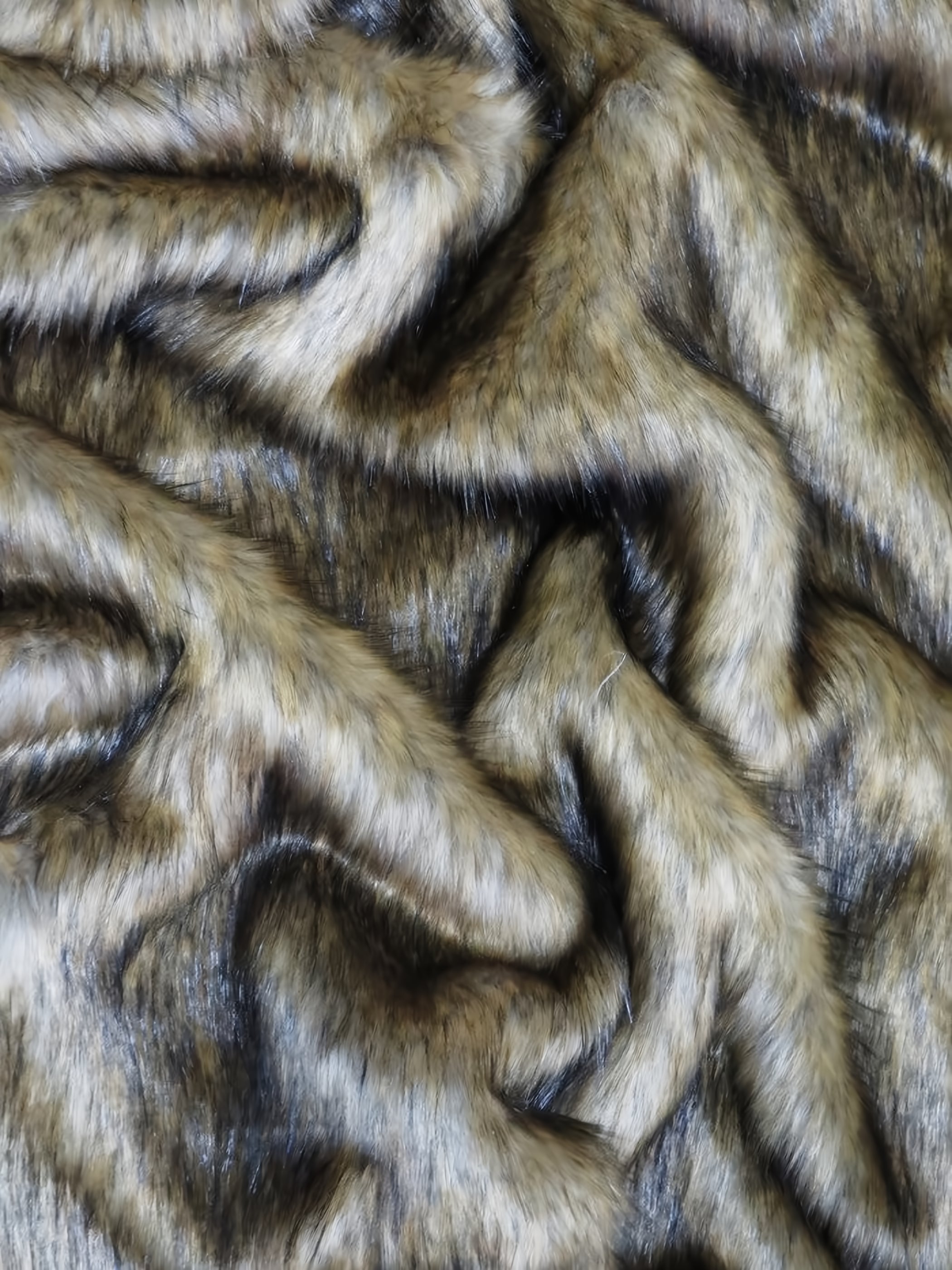 Vintage Wolf Animal Coat Costume Faux Fur Fabric / Sold By The Yard