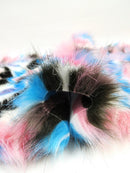 30 Yard Roll of Yellow, Orange, Black Sunset Multi-Color Faux Fur Fabric-5