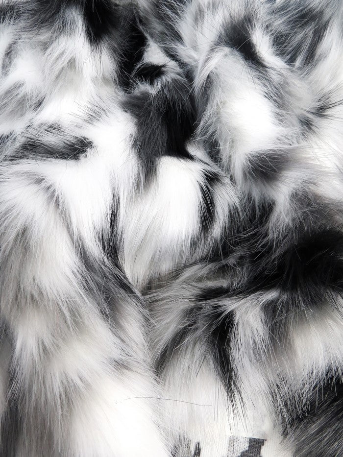 30 Yard Roll of Black, Gray, White Sunset Multi-Color Faux Fur Fabric-2