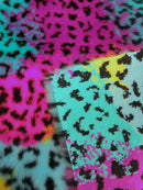 30 Yard Roll of Rainbow Leopard Animal Faux Fur Fabric-3