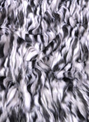 30 Yard Roll of Black, Gray, White Sunset Multi-Color Faux Fur Fabric-1