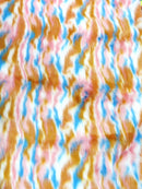 30 Yard Roll of Chestnut, Pink, Turquoise Sunset Multi-Color Faux Fur Fabric-3