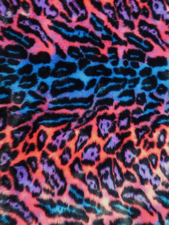 Ecoshag Hippie Jaguar Faux Fur Fabric / Summer Sunset