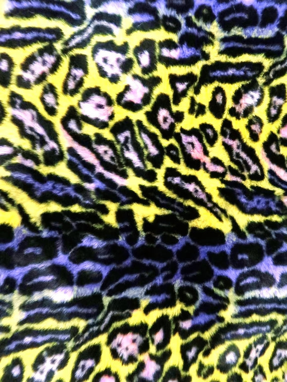 Ecoshag Hippie Jaguar Faux Fur Fabric / Summer Sunset