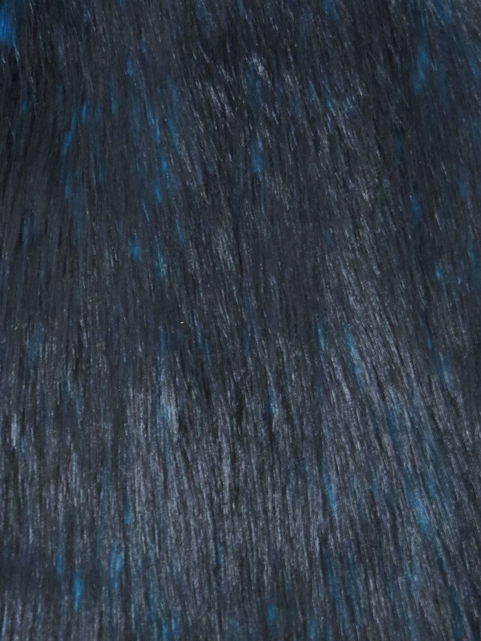 Neon Blue/Black Poison Spike Shag Faux Fur Fabric / Sold by the Yard - 0