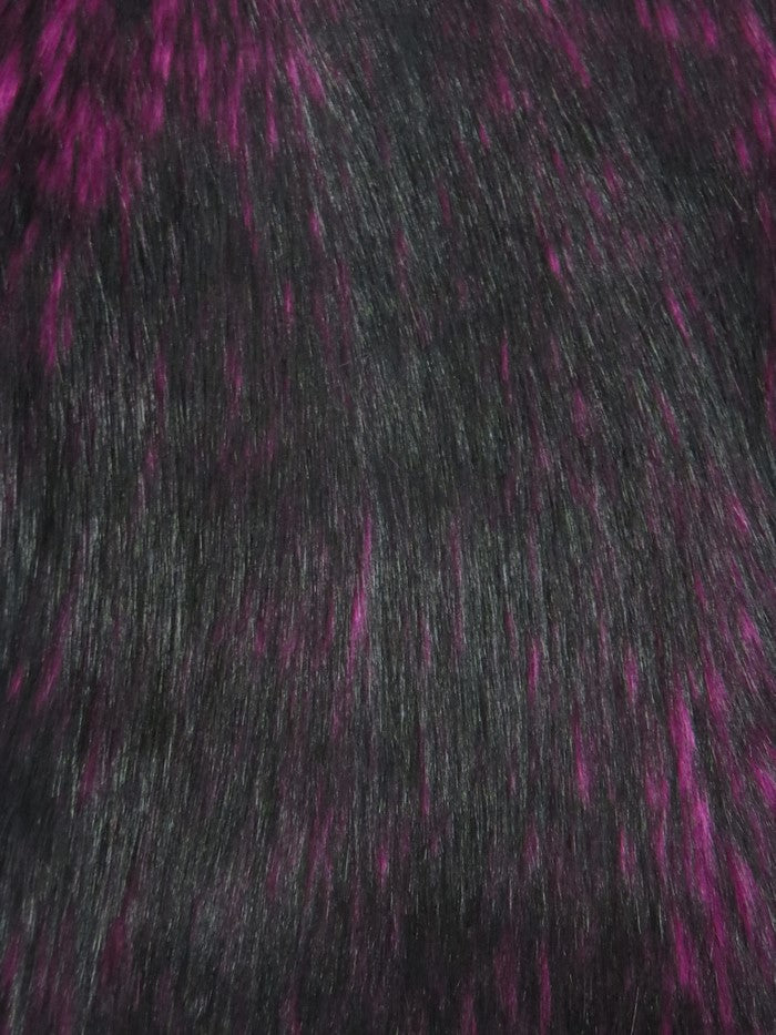 Neon Pink/Black Poison Spike Shag Faux Fur Fabric / Sold by the Yard - 0