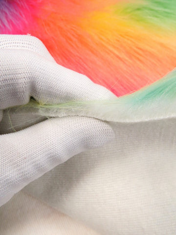 Wave Rainbow 3 Wave Rainbow Long Pile Faux Fur Fabric / Sold By The Yard - 0