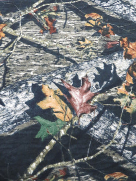 Camouflage Fleece Printed Fabric - Midnight Mossy Oak - Sold By The Yard