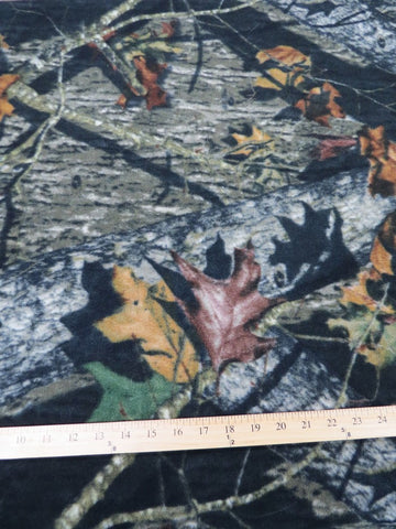 Camouflage Fleece Printed Fabric - Midnight Mossy Oak - Sold By The Yard - 0