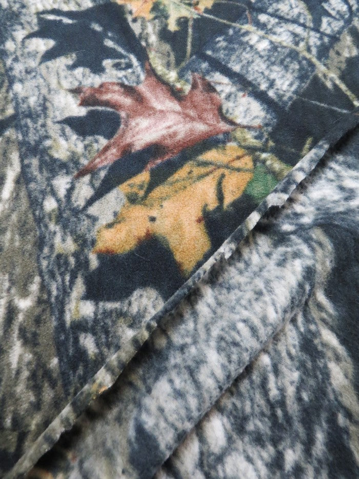 Camouflage Fleece Printed Fabric - Midnight Mossy Oak - Sold By The Yard