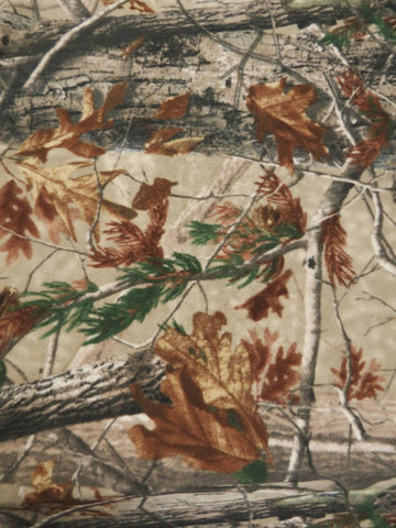 Camouflage Fleece Printed Fabric - Desert Mossy Oak - Sold By The Yard