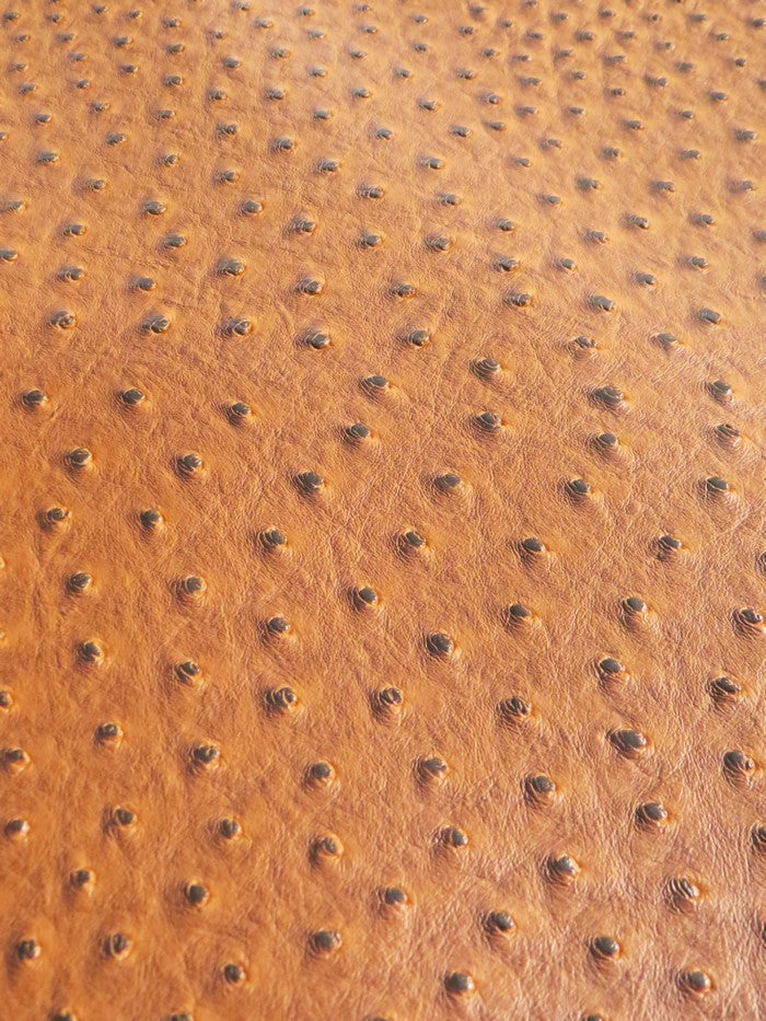 Chestnut Classic Ostrich Upholstery Vinyl Fabric / Sold By The Yard