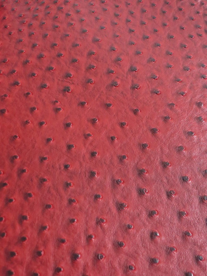 Dead Pool Red Classic Ostrich Upholstery Vinyl Fabric / Sold By The Yard