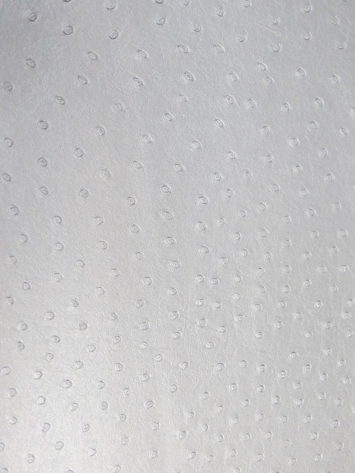 Metallic Silver Classic Ostrich Upholstery Vinyl Fabric / Sold By The Yard
